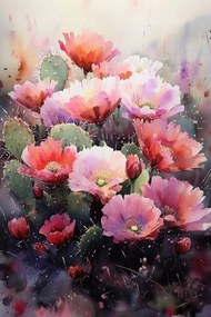 Vászonkép Canvas Természet Növényzet Kaktusz Fügekaktusz Virágok 80x120