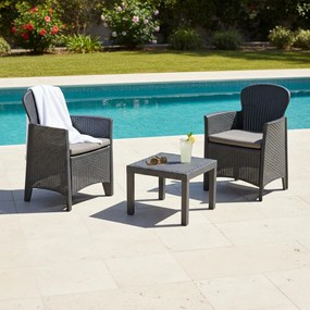 Kerti garnitúra AKITA, 3 részes, antracit színben I.P.A.E-Progarden