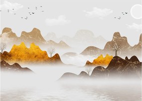 Kép - Hegyek a ködben (üvegen) (70x50 cm)