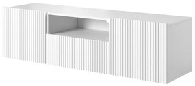 Nicole 150 cm fali TV-szekrény, nyitott polccal - fehér / matt fehér