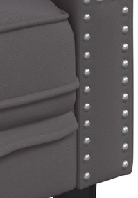 2 részes szürke műbőr Chesterfield kanapégarnitúra