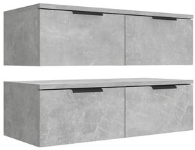 2 db betonszürke szerelt fa fali szekrény 68 x 30 x 20 cm