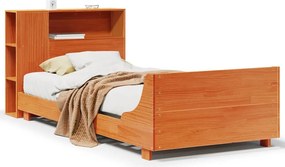 vidaXL viaszbarna tömör fenyőfa ágy matrac nélkül 75 x 190 cm