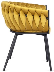 Elegáns Bársony Étkezőszék Mustár Színben. EMPOLI