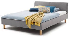 Világosszürke kárpitozott egyszemélyes ágy 120x200 cm Lena – Meise Möbel