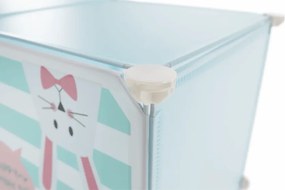 Gyerek szekrény, kék/gyerek minta, EDRIN