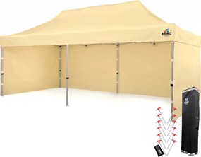 Alumínium esküvői sátor 3x6 m – elegáns és gyorsan felállítható - plusz 3 oldalfal - Bézs