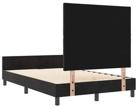 Fekete Vellú ágykeret 120x200 cm