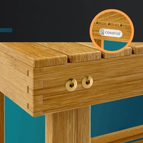 Casaria NINA előszobai pad cipőtartóval, 50x30x46cm, természetes barna