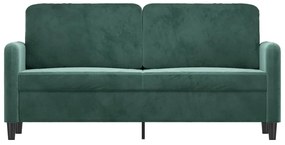 kétszemélyes sötétzöld bársony kanapé 140 cm