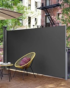 Oldalsó napellenző, kihúzható, 200 x 400 cm, antracit