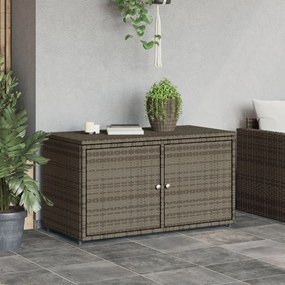 szürke polyrattan kerti tárolószekrény 110 x 55 x 60,5 cm