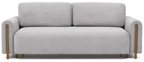 Világosszürke kordbársony kinyitható-tárolóhelyes kanapé 244 cm Arcadova – ELTAP
