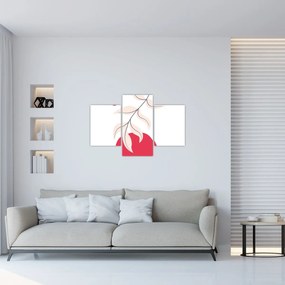 Kép - Rózsaszín virágos absztrakció N⁰2 (90x60 cm)