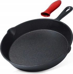 Öntöttvas Gáz Indukciós Serpenyő Grill Tűzhely Sütő Tányér 25 cm