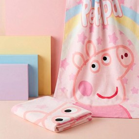 Peppa malac Stars fürdőlepedő, strand törölköző 70x140cm (Fast Dry)
