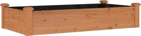 vidaXL barna tömör fenyőfa kerti magaságyás béléssel 120x60x25 cm
