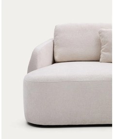 Krémszínű zsenília kinyitható sarokkanapé (bal oldali-heverő résszel) Laira – Kave Home