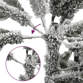 műkarácsonyfa 300 LED-del és pelyhes hóval 240 cm