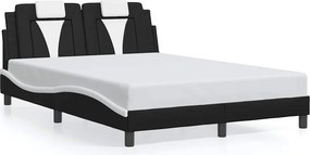 vidaXL fekete és fehér műbőr ágykeret Viana matrac nélkül 140 x 200 cm