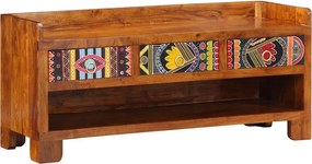 vidaXL Cipőpad fiókkal Méz barna 100 x 35 x 45 cm Tömör akácfa