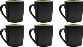 Kerámia Bögrék 6x Tea Kávéhoz 300ml Szürke