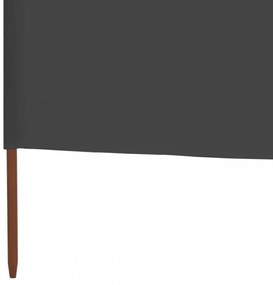szürke 6-paneles szövet szélellenző 800 x 80 cm