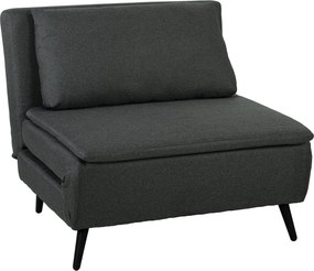 HOMCOM 3-in-1 Sleeper Chair with Bed Function, Foldable Recliner with Adjustable Backrest, Lumbar Pillow, Linen-Look Sofa Bed for Living Room or Bedro