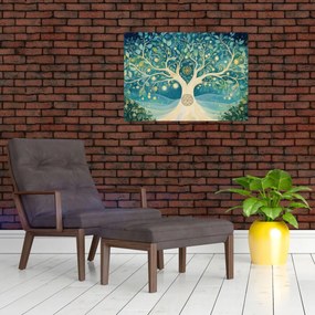 Üveg kép – Mágikus fa spirálokkal (70x50 cm)