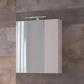 Piramida AKVA 60 R Tükrös fürdőszobai szekrény -2 ajtós kivitel - LED világítással - 60 x 69 x 13 cm