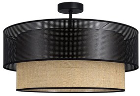 BORHO felületre szerelhető csillár 1xE27/60W/230V fekete/juta