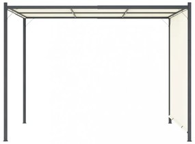 fehér-krémszínű acélpergola állítható tetővel 3 x 3 m