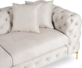 Sofa SORRENTO 2S Dwuosobowa Kremowa Welurowa