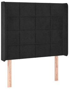 fekete bársony LED-es fejtámla 93x16x118/128 cm