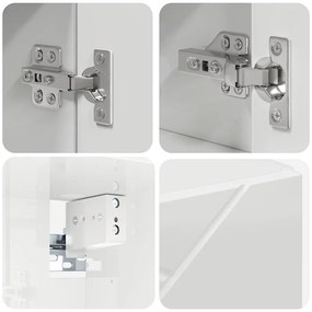 Fürdőszoba bútor szett 4 pcs Magasfényű fehér 30 x 35 x 192 cm