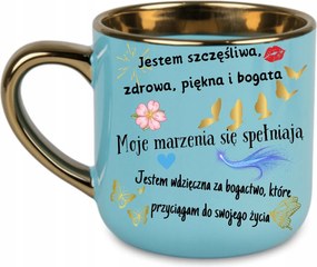 Elegáns bögre "Az én gazdagságom megerősítések" 400 Kék