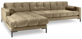 Bali bézs bársony sarokkanapé, bal oldali - Cosmopolitan Design