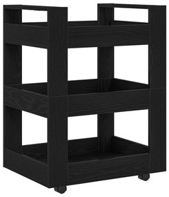 Konyhai Kocsi Fekete Tölgy 60x45x80 cm Összeszerelt Fa
