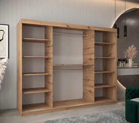 TIMEA 1 tolóajtós szekrény 250 cm széles - artisan tölgy