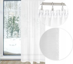 Kész függöny fátyol dekorációs sima szalag 150x250 cm fehér