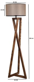 Barna állólámpa textil búrával (magasság 166 cm) Maçka – Opviq lights