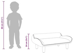 fekete gyerek bársonykanapé 70 x 40 x 24 cm