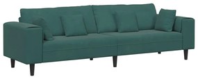 Bársony Kanapé párnával Sötétzöld 208 cm Bársony