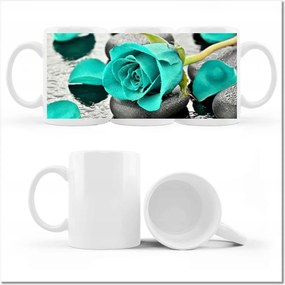 Fotó bögre Türkiz rózsa