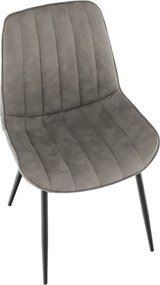 Szék, ekobőr világosszürke/fekete, HAZAL