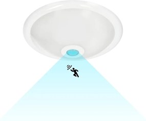 Mennyezeti lámpa mozgásérzékelővel fehér kerek 30 cm 2xE27 Eko-Light