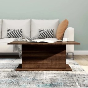 barna tölgyszínű szerelt fa dohányzóasztal 102x55,5x40 cm