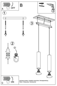 Sollux SL.0637 - Csillár zsinóron LINO 2xGU10/40W/230V