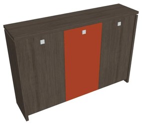 Verno közepes gardrób 188 x 46 x 130 cm, kombinált ajtó, antracit tölgy / narancs