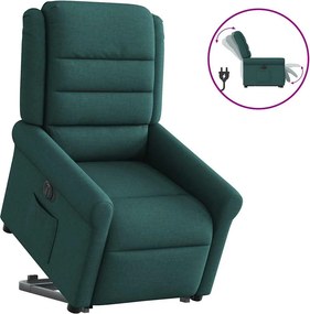 vidaXL elektromos felállást segítő sötétzöld szövet dönthető fotel